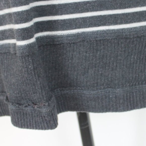 AXCESS HENLEY SWEATER WOMAN SIZE XL DARK & LIGHT GRAY STRIPED BUTTON FRONT L/S - Picture 10 of 11